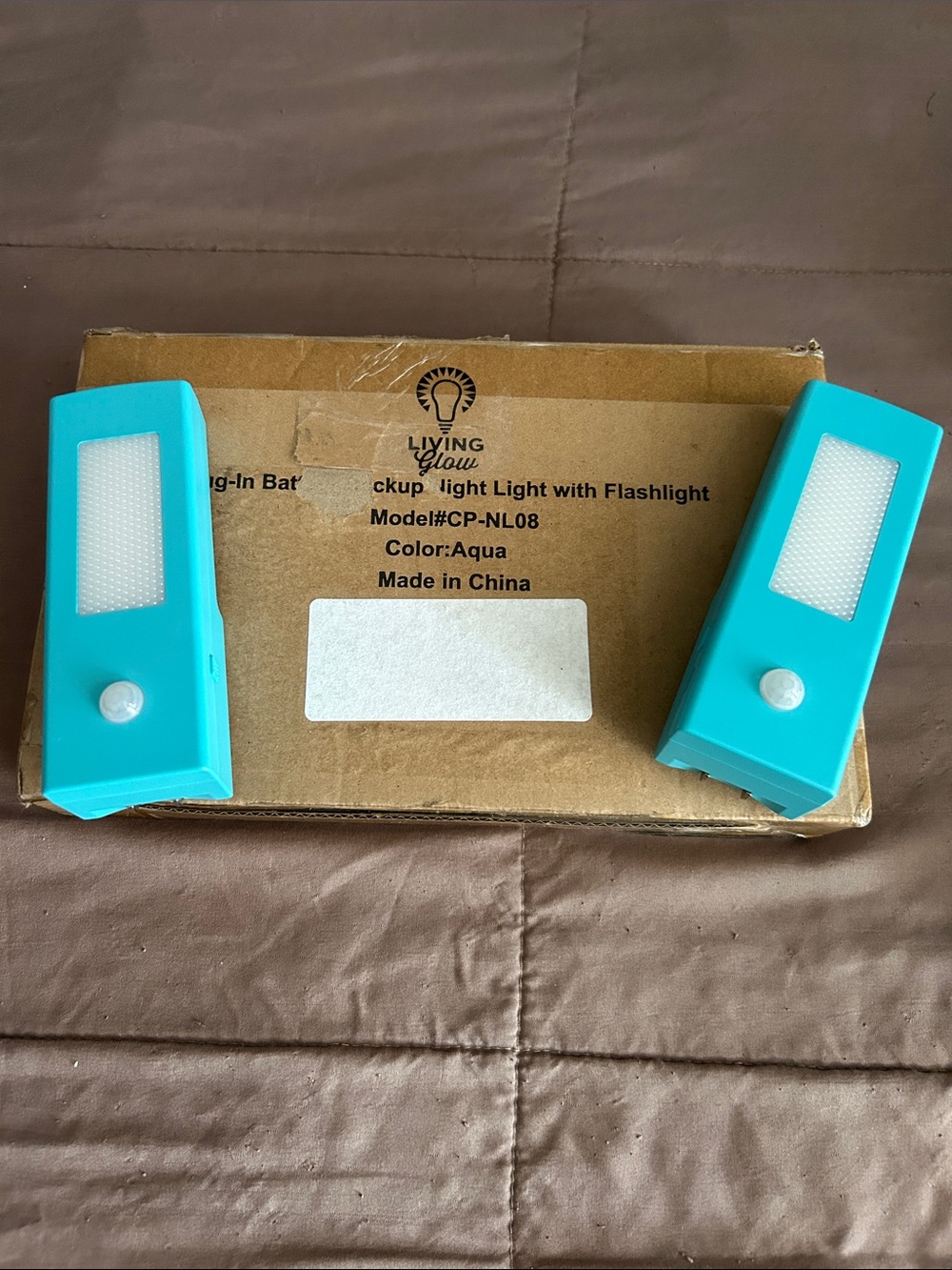 LIVING GLOW Backup Light with Flashlight 2 Pack BRAND NEW IN BOX color Aqua